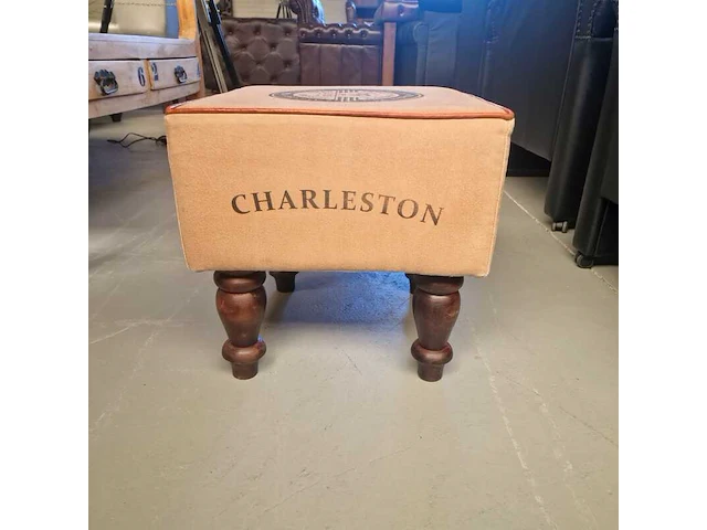 Hocker chesterfield, charleston, bruin - afbeelding 1 van  2