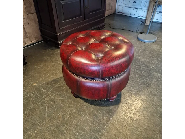 Hocker chesterfield, gyro, rood - afbeelding 1 van  3