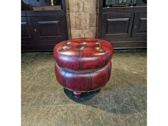 Hocker chesterfield, gyro, rood - afbeelding 3 van  3