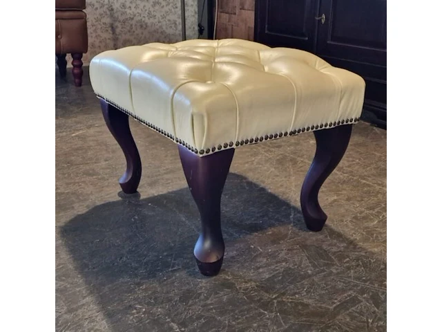 Hocker chesterfield, king, creme - afbeelding 3 van  4