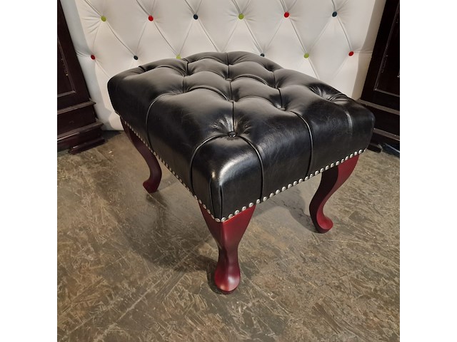 Hocker chesterfield, king, zwart - afbeelding 1 van  4