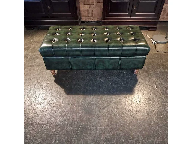 Hocker chesterfield, langholm, groen - afbeelding 1 van  1