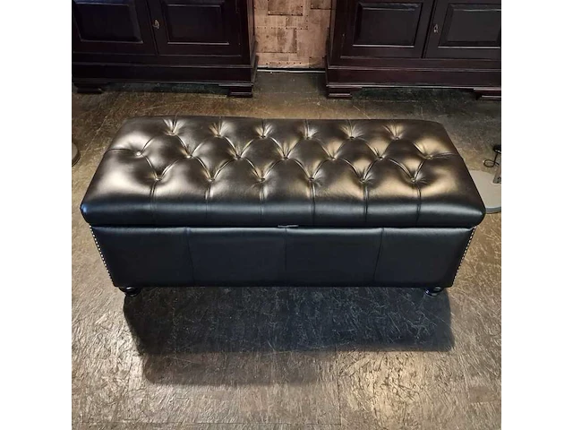 Hocker chesterfield, langholm, zwart - afbeelding 1 van  4