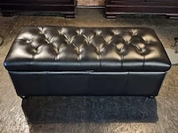 Hocker chesterfield, langholm, zwart - afbeelding 1 van  4
