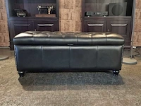 Hocker chesterfield, langholm, zwart - afbeelding 2 van  4
