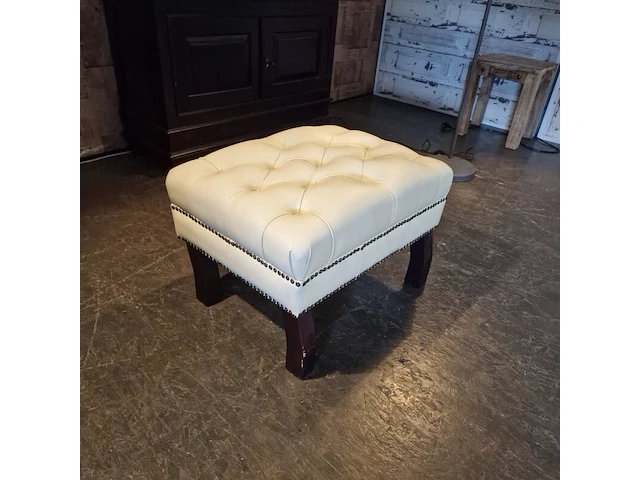 Hocker chesterfield, lord, creme - afbeelding 3 van  4