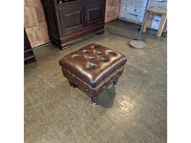 Hocker chesterfield, medburn, bruin - afbeelding 2 van  3