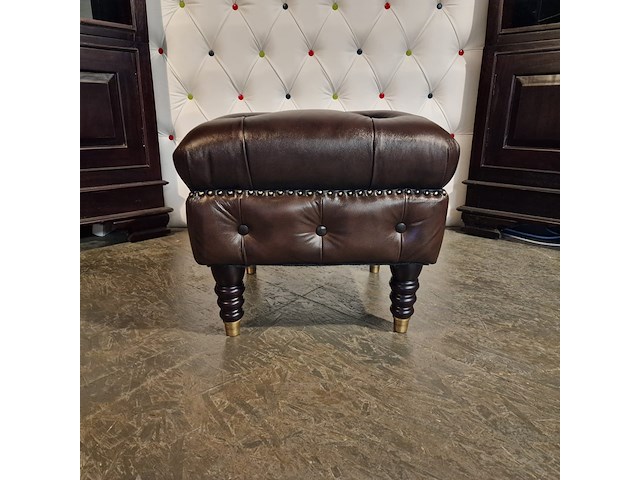 Hocker chesterfield, medburn, bruin - afbeelding 1 van  4
