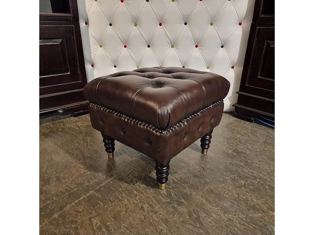 Hocker chesterfield, medburn, bruin - afbeelding 2 van  4