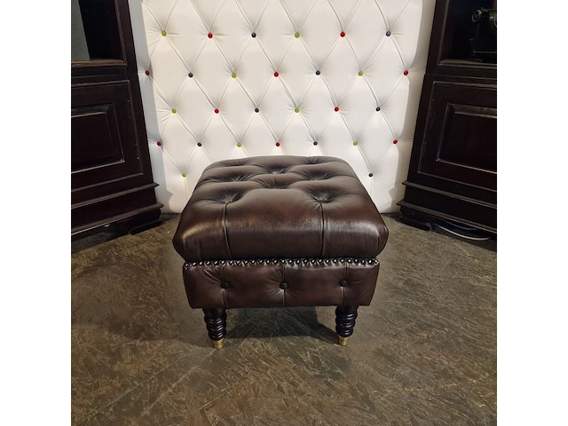 Hocker chesterfield, medburn, bruin - afbeelding 3 van  4
