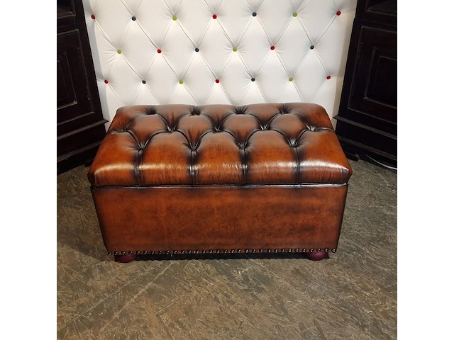 Hocker chesterfield, osborne, bruin - afbeelding 1 van  6
