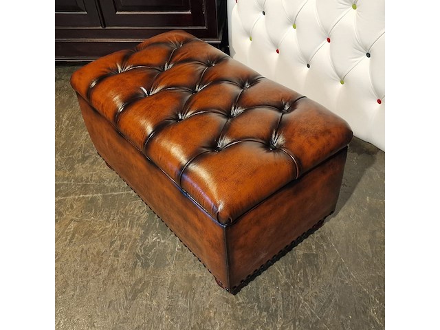Hocker chesterfield, osborne, bruin - afbeelding 2 van  6