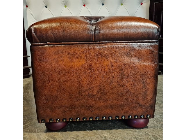 Hocker chesterfield, osborne, bruin - afbeelding 3 van  6