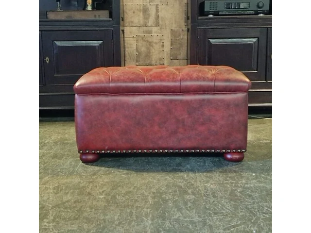 Hocker chesterfield, rood - afbeelding 2 van  3