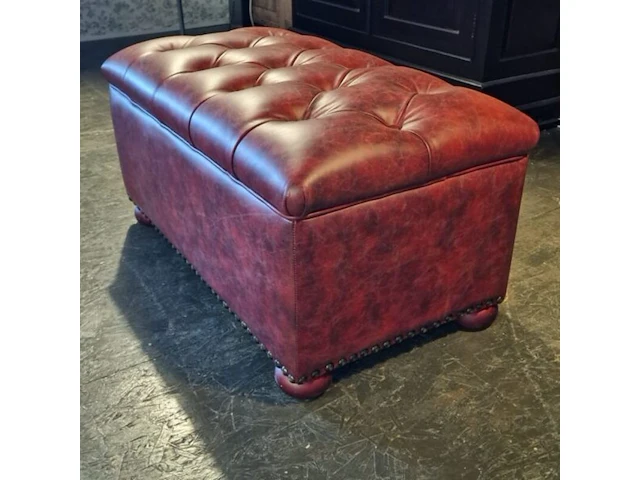 Hocker chesterfield, rood - afbeelding 3 van  3