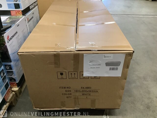 Hoekbad links karo, 64.0003, wit - afbeelding 2 van  3