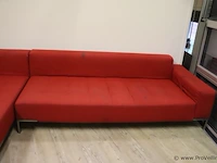 Hoekbank - rood gestoffeerd - 165x92x35-70cm - afbeelding 3 van  8
