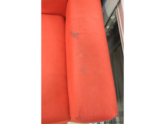 Hoekbank - rood gestoffeerd - 165x92x35-70cm - afbeelding 4 van  8