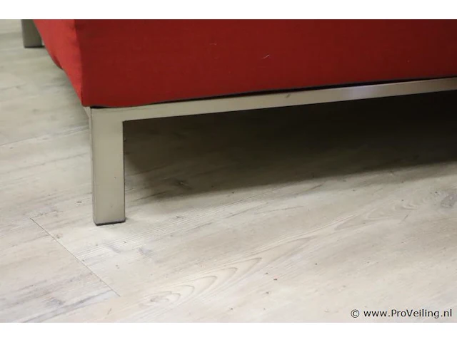 Hoekbank - rood gestoffeerd - 165x92x35-70cm - afbeelding 7 van  8