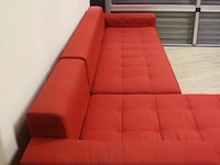 Hoekbank - rood gestoffeerd - 165x92x35-70cm - afbeelding 8 van  8