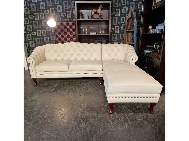 Hoekbank chesterfield, acme, creme - afbeelding 1 van  7