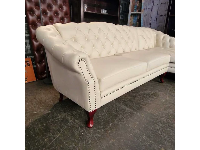 Hoekbank chesterfield, acme, creme - afbeelding 3 van  7