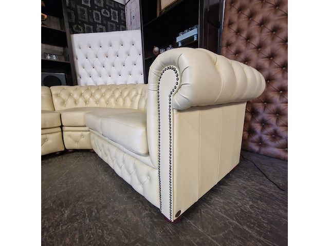 Hoekbank chesterfield, brighton, crème - afbeelding 9 van  13