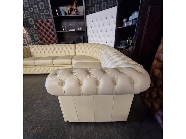 Hoekbank chesterfield, brighton, crème - afbeelding 10 van  13