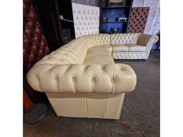 Hoekbank chesterfield, brighton, crème - afbeelding 12 van  13