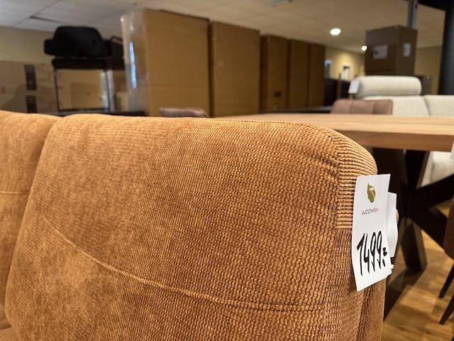 Hoekbank met open eiland – koper stof – zwarte poten - afbeelding 4 van  5