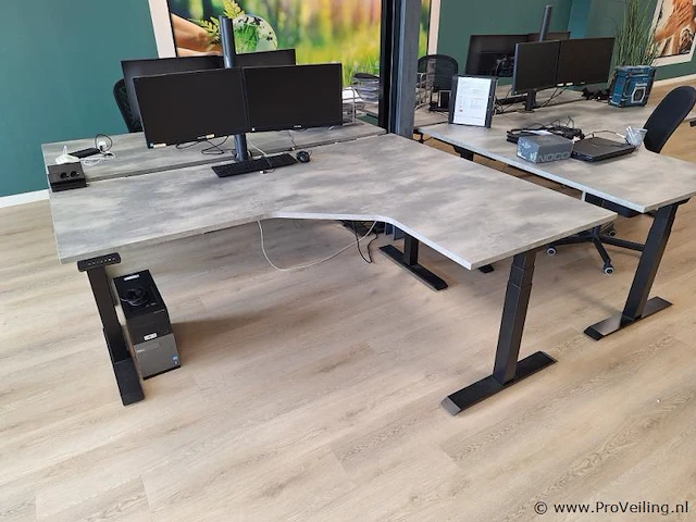 Hoekbureau, elektrisch verstelbaar - 200x160x80cm - afbeelding 1 van  3
