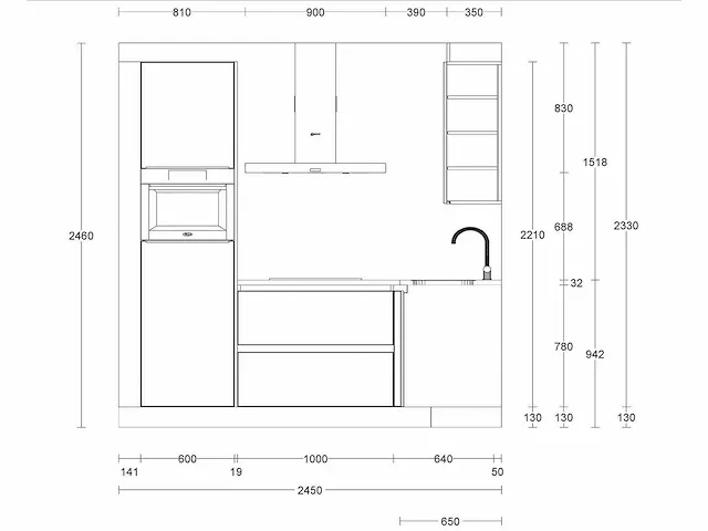 Hoekopgestelde keuken - afbeelding 2 van  6