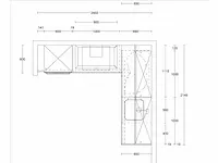 Hoekopgestelde keuken - afbeelding 4 van  6