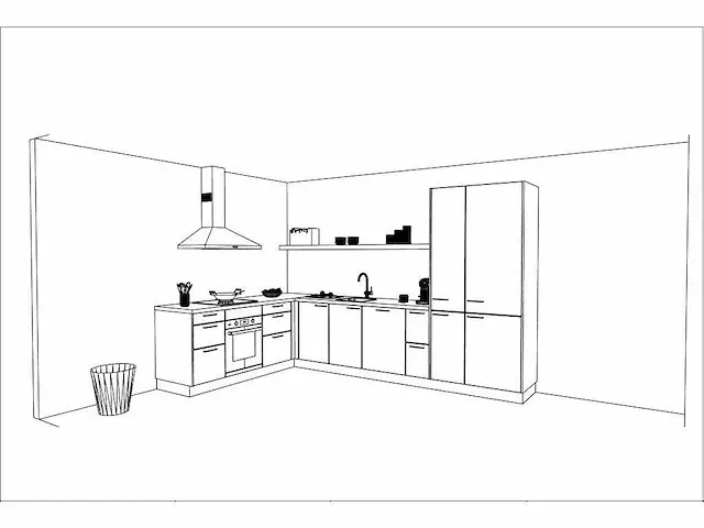 Hoekopgestelde keuken - afbeelding 2 van  6