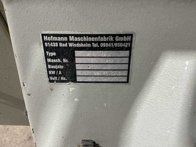 Hofmann - 2001 - tfs 1200 - tafel- en spilfreesmachine - afbeelding 3 van  12