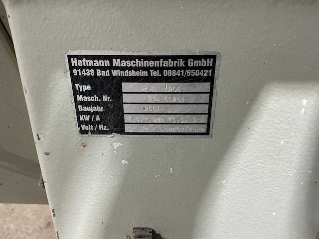 Hofmann - 2001 - tfs 1200 - tafel- en spilfreesmachine - afbeelding 3 van  12