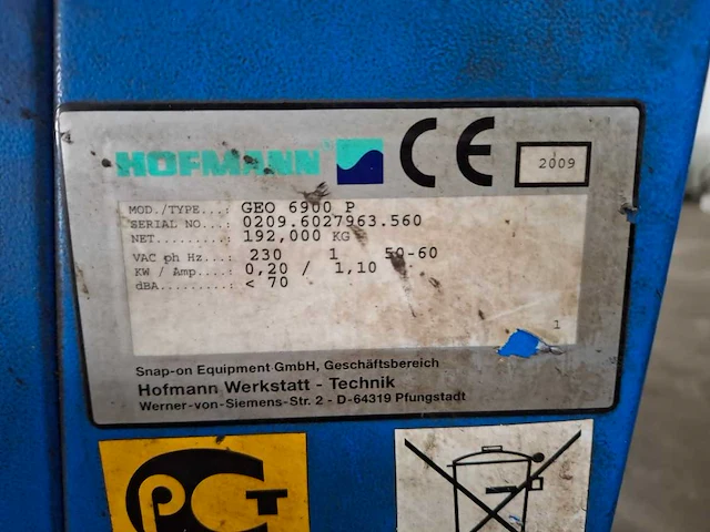 Hofmann - geodyna 6900p - banden balanceerapparaat - afbeelding 3 van  6