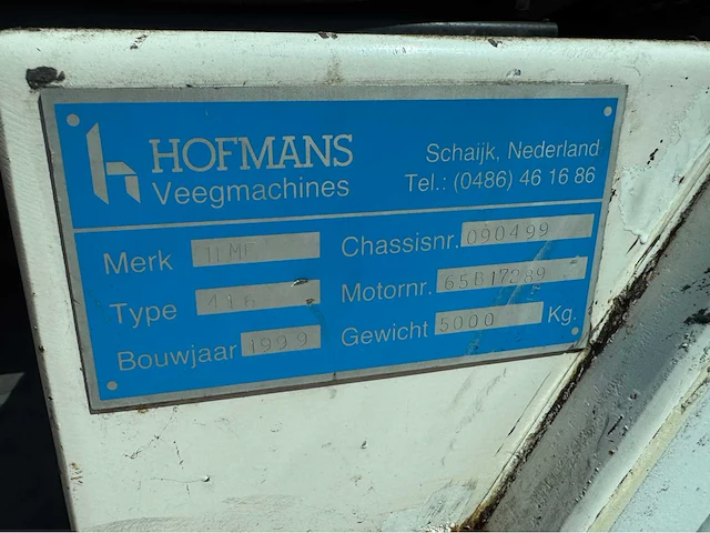 Hofmans 416 zelfrijdende veegmachine - afbeelding 11 van  29
