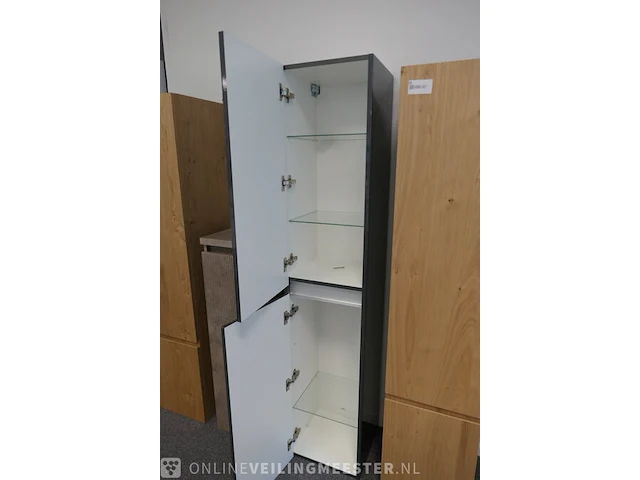 Hoge kast bruynzeel, glans grijs - afbeelding 2 van  3