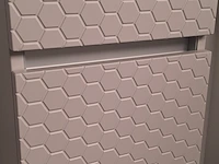 Hoge kast, hexagon, mat wit - afbeelding 2 van  3