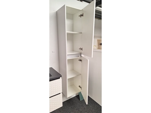 Hoge kast, hexagon, mat wit - afbeelding 3 van  3