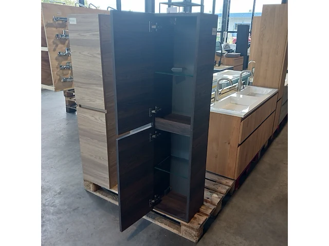 Hoge kast, xenz, space, brown oak - afbeelding 3 van  7
