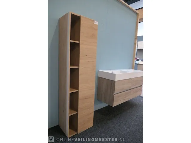 Hoge kast/half open primabad, beach wood - afbeelding 3 van  4