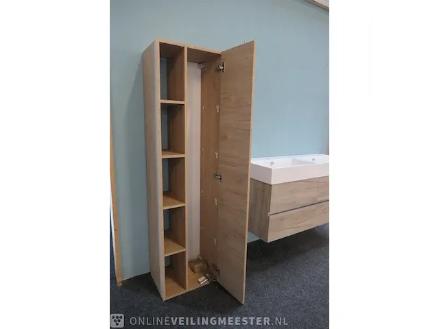 Hoge kast/half open primabad, beach wood - afbeelding 4 van  4