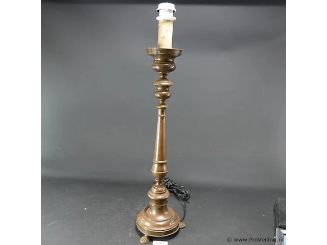 Hoge koper/messing lampvoet - afbeelding 1 van  5