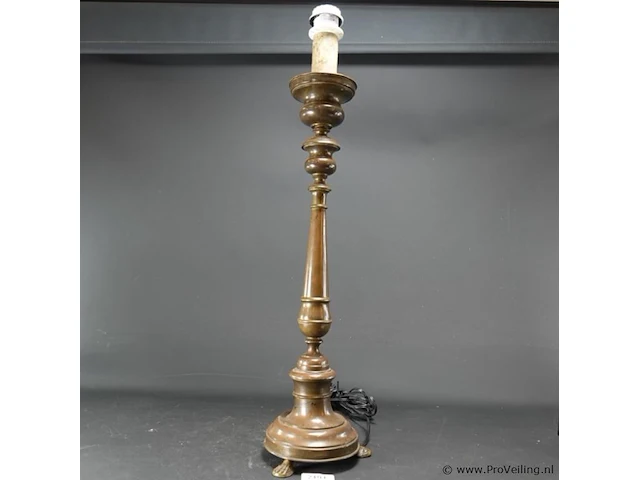Hoge koper/messing lampvoet - afbeelding 2 van  5