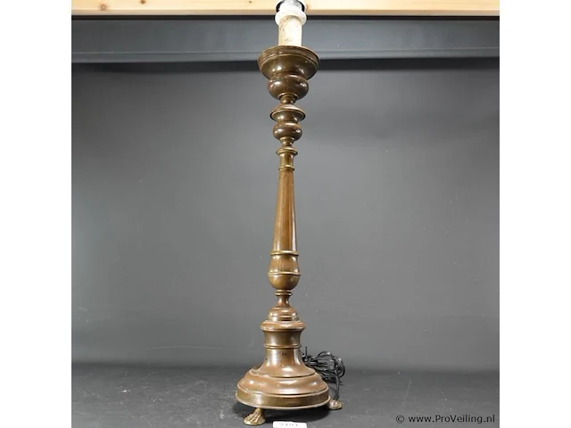 Hoge koper/messing lampvoet - afbeelding 3 van  5