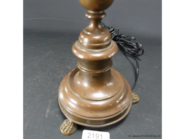 Hoge koper/messing lampvoet - afbeelding 4 van  5
