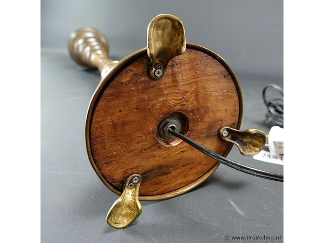 Hoge koper/messing lampvoet - afbeelding 5 van  5