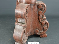 Hoge massief houten kandelaar - afbeelding 4 van  5